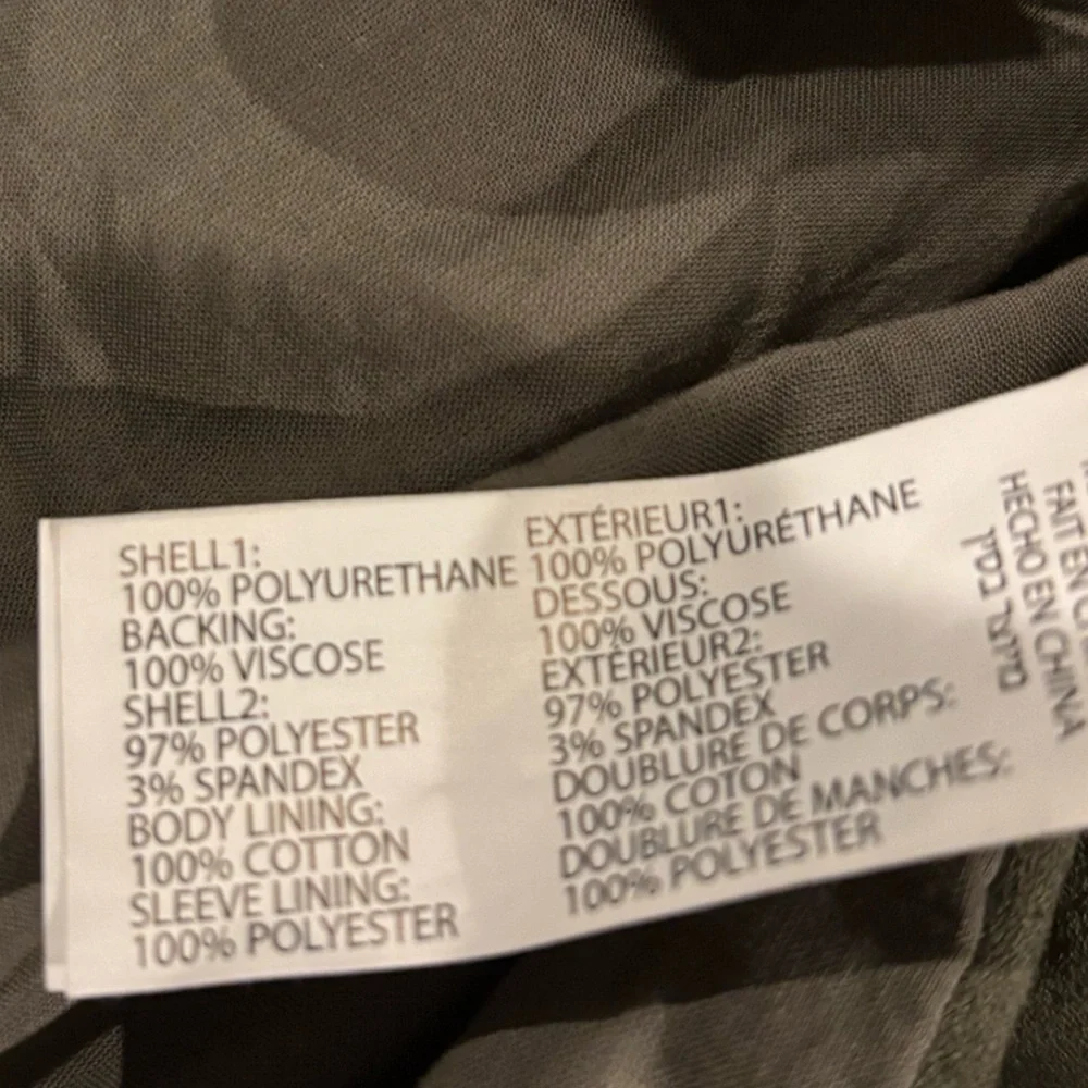 Black Tape Womens Faux Leather Asymmetrical Shirt Jacket Green Womens EUC - Picture 5 of 5